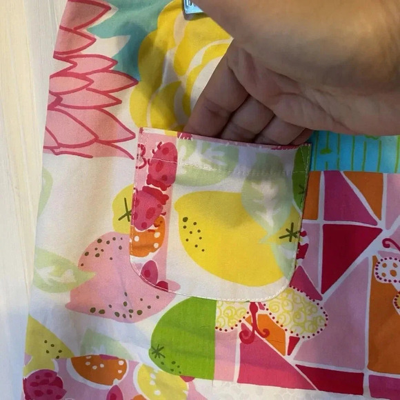 VTG Lilly Pulitzer Reversible Wrap Mini Skirt Floral Butterfly Limes Multi Sz 8 - Picture 9 of 9